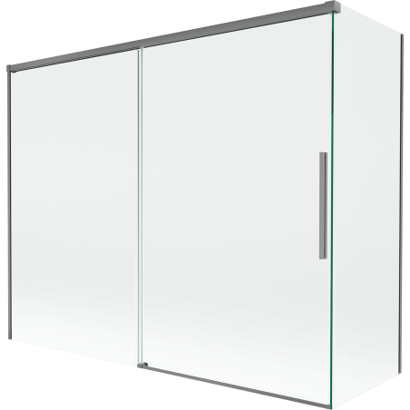 Mexen Rox parawan nawannowy 2-skrzydłowy rozsuwany 190 + 90 x 150 cm, transparent, gun metal - 8C9-190-090-95-00