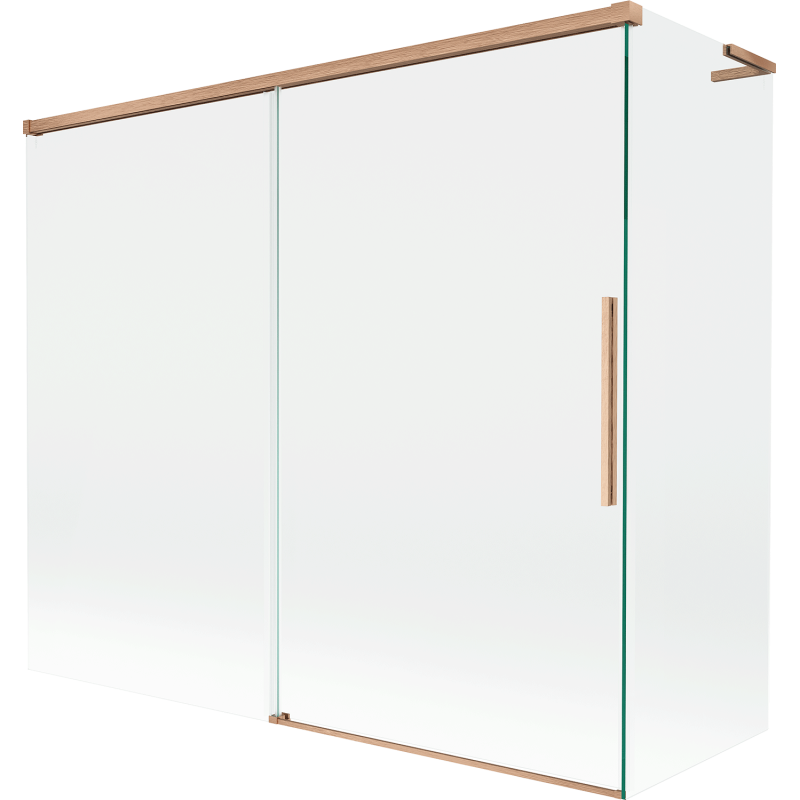 Mexen Rox L parawan nawannowy 2-skrzydłowy rozsuwany 180 + 90 x 150 cm, transparent, miedź szczotkowana - 8C9L-180-090-65-00