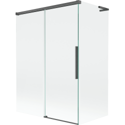 Mexen Rox L parawan nawannowy 2-skrzydłowy rozsuwany 120 + 70 x 150 cm, transparent, gun gray szczotkowany - 8C9L-120-070-66-00