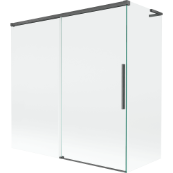 Mexen Rox L parawan nawannowy 2-skrzydłowy rozsuwany 160 + 70 x 150 cm, transparent, gun gray szczotkowany - 8C9L-160-070-66-00