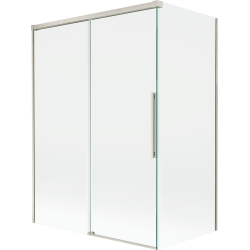 Mexen Rox parawan nawannowy 2-skrzydłowy rozsuwany 120 + 70 x 150 cm, transparent, nikiel szczotkowany - 8C9-120-070-97-00