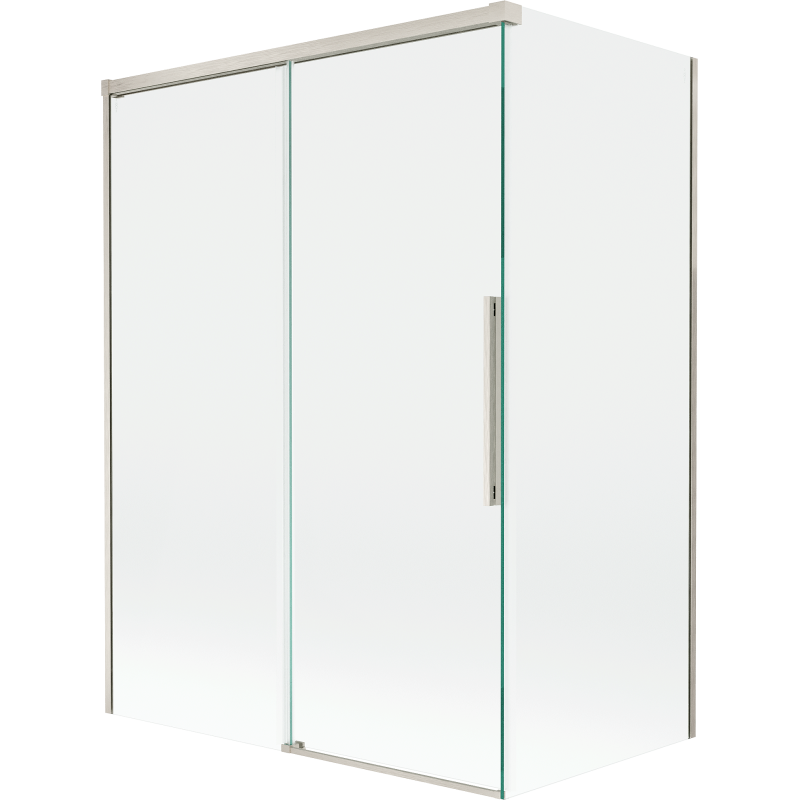 Mexen Rox parawan nawannowy 2-skrzydłowy rozsuwany 120 + 70 x 150 cm, transparent, nikiel szczotkowany - 8C9-120-070-97-00