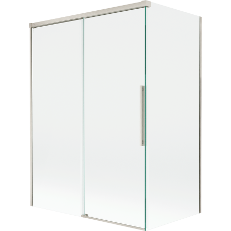 Mexen Rox parawan nawannowy 2-skrzydłowy rozsuwany 120 + 70 x 150 cm, transparent, nikiel szczotkowany - 8C9-120-070-97-00