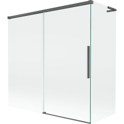 Mexen Rox L parawan nawannowy 2-skrzydłowy rozsuwany 160 + 75 x 150 cm, transparent, gun gray szczotkowany - 8C9L-160-075-66-00