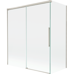 Mexen Rox parawan nawannowy 2-skrzydłowy rozsuwany 140 + 70 x 150 cm, transparent, nikiel szczotkowany - 8C9-140-070-97-00