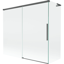 Mexen Rox L parawan nawannowy 2-skrzydłowy rozsuwany 170 + 75 x 150 cm, transparent, gun gray szczotkowany - 8C9L-170-075-66-00