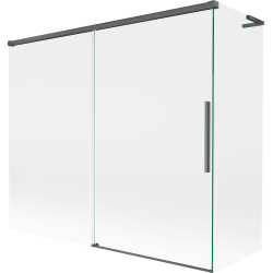Mexen Rox L parawan nawannowy 2-skrzydłowy rozsuwany 180 + 90 x 150 cm, transparent, gun gray szczotkowany - 8C9L-180-090-66-00