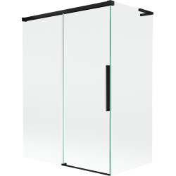 Mexen Rox L parawan nawannowy 2-skrzydłowy rozsuwany 120 + 70 x 150 cm, transparent, czarny - 8C9L-120-070-70-00