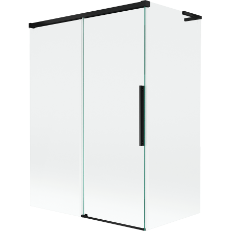 Mexen Rox L parawan nawannowy 2-skrzydłowy rozsuwany 120 + 70 x 150 cm, transparent, czarny - 8C9L-120-070-70-00