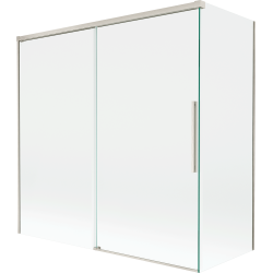 Mexen Rox parawan nawannowy 2-skrzydłowy rozsuwany 160 + 70 x 150 cm, transparent, nikiel szczotkowany - 8C9-160-070-97-00