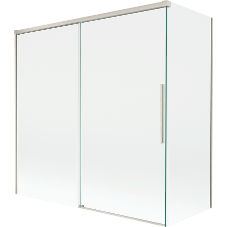 Mexen Rox parawan nawannowy 2-skrzydłowy rozsuwany 160 + 70 x 150 cm, transparent, nikiel szczotkowany - 8C9-160-070-97-00