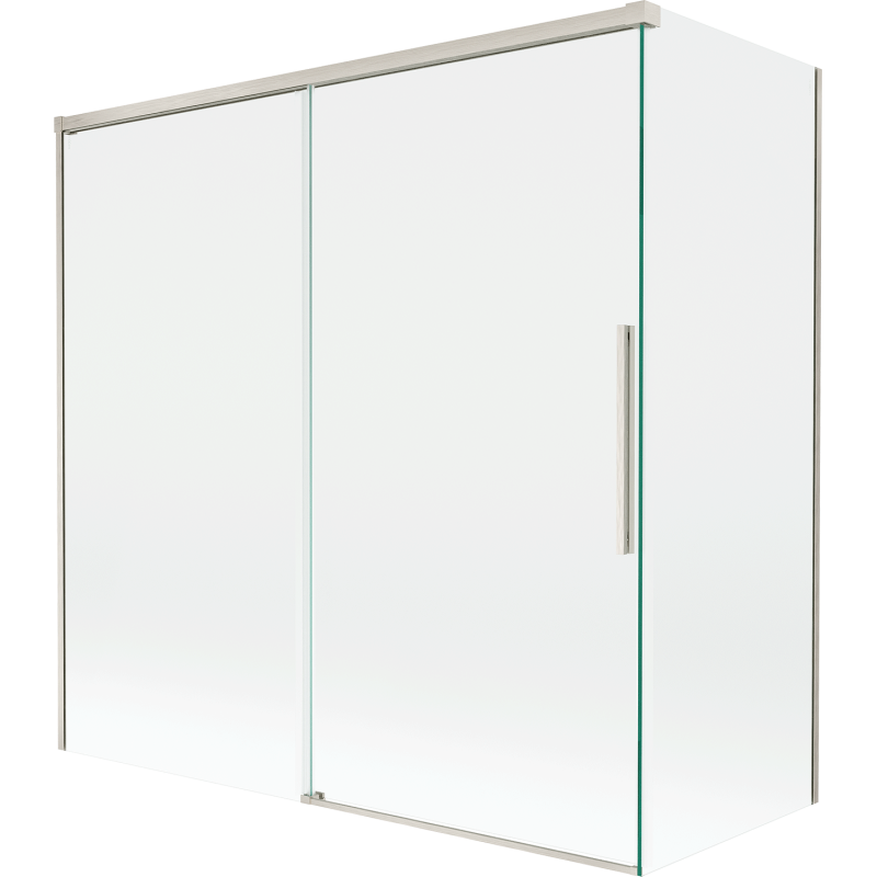 Mexen Rox parawan nawannowy 2-skrzydłowy rozsuwany 160 + 75 x 150 cm, transparent, nikiel szczotkowany - 8C9-160-075-97-00