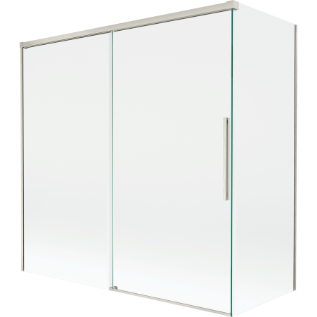 Mexen Rox parawan nawannowy 2-skrzydłowy rozsuwany 160 + 75 x 150 cm, transparent, nikiel szczotkowany - 8C9-160-075-97-00