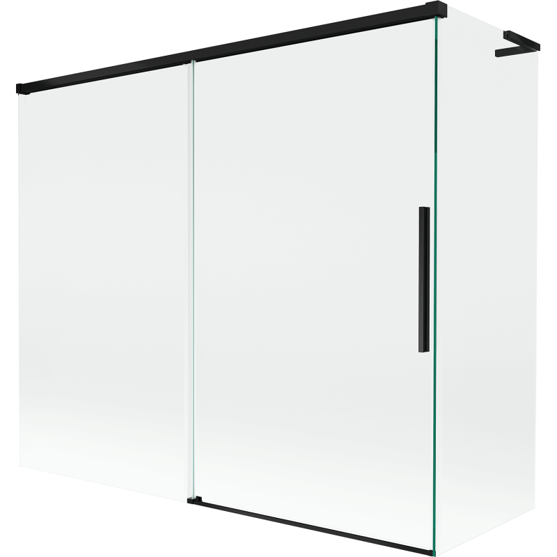 Mexen Rox L parawan nawannowy 2-skrzydłowy rozsuwany 180 + 80 x 150 cm, transparent, czarny - 8C9L-180-080-70-00