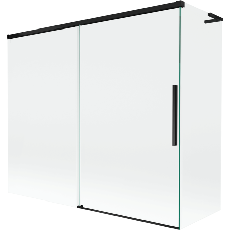 Mexen Rox L parawan nawannowy 2-skrzydłowy rozsuwany 180 + 80 x 150 cm, transparent, czarny - 8C9L-180-080-70-00