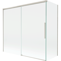 Mexen Rox parawan nawannowy 2-skrzydłowy rozsuwany 170 + 75 x 150 cm, transparent, nikiel szczotkowany - 8C9-170-075-97-00