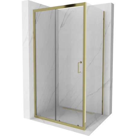 Mexen Apia kabina prysznicowa rozsuwana 110 x 90 cm, transparent, złota - 840-110-090-50-00