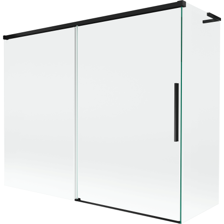 Mexen Rox L parawan nawannowy 2-skrzydłowy rozsuwany 190 + 80 x 150 cm, transparent, czarny - 8C9L-190-080-70-00