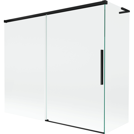 Mexen Rox L parawan nawannowy 2-skrzydłowy rozsuwany 180 + 90 x 150 cm, transparent, czarny - 8C9L-180-090-70-00