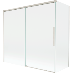Mexen Rox parawan nawannowy 2-skrzydłowy rozsuwany 170 + 80 x 150 cm, transparent, nikiel szczotkowany - 8C9-170-080-97-00