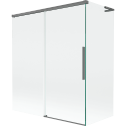Mexen Rox L parawan nawannowy 2-skrzydłowy rozsuwany 140 + 70 x 150 cm, transparent, gun metal - 8C9L-140-070-95-00