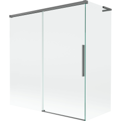 Mexen Rox L parawan nawannowy 2-skrzydłowy rozsuwany 150 + 70 x 150 cm, transparent, gun metal - 8C9L-150-070-95-00