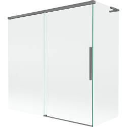 Mexen Rox L parawan nawannowy 2-skrzydłowy rozsuwany 160 + 70 x 150 cm, transparent, gun metal - 8C9L-160-070-95-00
