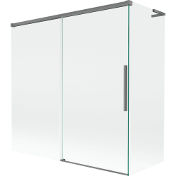 Mexen Rox L parawan nawannowy 2-skrzydłowy rozsuwany 160 + 75 x 150 cm, transparent, gun metal - 8C9L-160-075-95-00