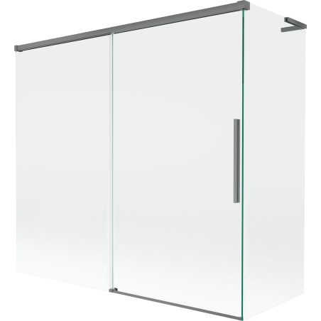 Mexen Rox L parawan nawannowy 2-skrzydłowy rozsuwany 170 + 80 x 150 cm, transparent, gun metal - 8C9L-170-080-95-00