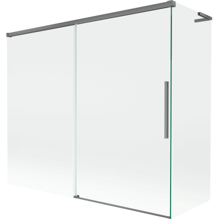 Mexen Rox L parawan nawannowy 2-skrzydłowy rozsuwany 180 + 80 x 150 cm, transparent, gun metal - 8C9L-180-080-95-00