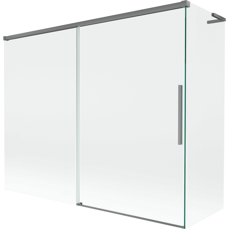 Mexen Rox L parawan nawannowy 2-skrzydłowy rozsuwany 190 + 80 x 150 cm, transparent, gun metal - 8C9L-190-080-95-00