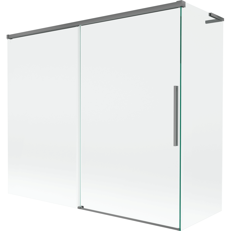 Mexen Rox L parawan nawannowy 2-skrzydłowy rozsuwany 180 + 90 x 150 cm, transparent, gun metal - 8C9L-180-090-95-00