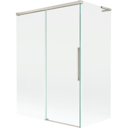 Mexen Rox L parawan nawannowy 2-skrzydłowy rozsuwany 120 + 70 x 150 cm, transparent, nikiel szczotkowany - 8C9L-120-070-97-00