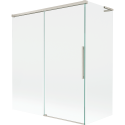 Mexen Rox L parawan nawannowy 2-skrzydłowy rozsuwany 140 + 70 x 150 cm, transparent, nikiel szczotkowany - 8C9L-140-070-97-00