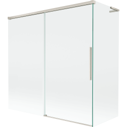 Mexen Rox L parawan nawannowy 2-skrzydłowy rozsuwany 160 + 70 x 150 cm, transparent, nikiel szczotkowany - 8C9L-160-070-97-00