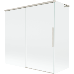 Mexen Rox L parawan nawannowy 2-skrzydłowy rozsuwany 160 + 75 x 150 cm, transparent, nikiel szczotkowany - 8C9L-160-075-97-00