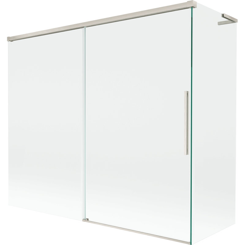 Mexen Rox L parawan nawannowy 2-skrzydłowy rozsuwany 180 + 80 x 150 cm, transparent, nikiel szczotkowany - 8C9L-180-080-97-00