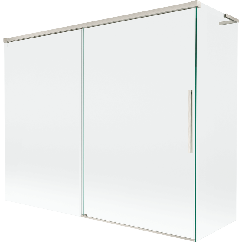 Mexen Rox L parawan nawannowy 2-skrzydłowy rozsuwany 190 + 80 x 150 cm, transparent, nikiel szczotkowany - 8C9L-190-080-97-00