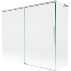 Mexen Rox L parawan nawannowy 2-skrzydłowy rozsuwany 180 + 90 x 150 cm, transparent, nikiel szczotkowany - 8C9L-180-090-97-00