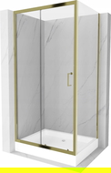 Mexen Apia kabina prysznicowa rozsuwana 120 x 90 cm, transparent, złota + brodzik Rio - 840-120-090-50-00-4510