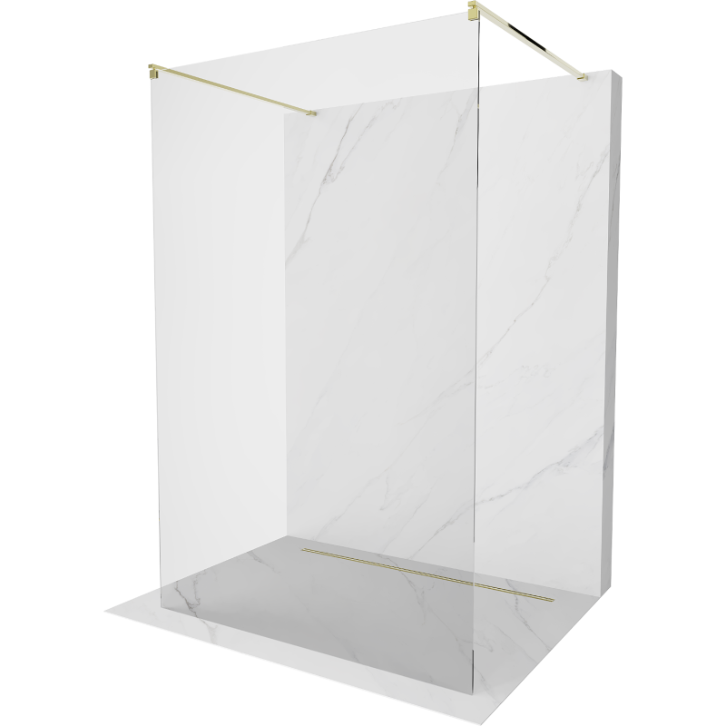 Mexen Kioto ścianka prysznicowa wolnostojąca 110 x 200 cm, transparent 8 mm, złota - 800-110-002-50-00