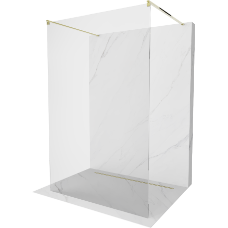 Mexen Kioto ścianka prysznicowa wolnostojąca 110 x 200 cm, transparent 8 mm, złota - 800-110-002-50-00