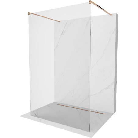 Mexen Kioto ścianka prysznicowa wolnostojąca 120 x 200 cm, transparent 8 mm, różowe złoto - 800-120-002-60-00