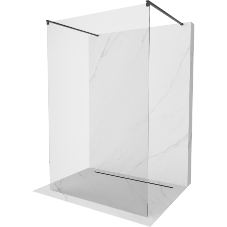 Mexen Kioto ścianka prysznicowa wolnostojąca 130 x 200 cm, transparent 8 mm, czarna - 800-130-002-70-00