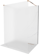 Mexen Kioto ścianka prysznicowa wolnostojąca 110 x 200 cm, szron 8 mm, różowe złoto - 800-110-002-60-30