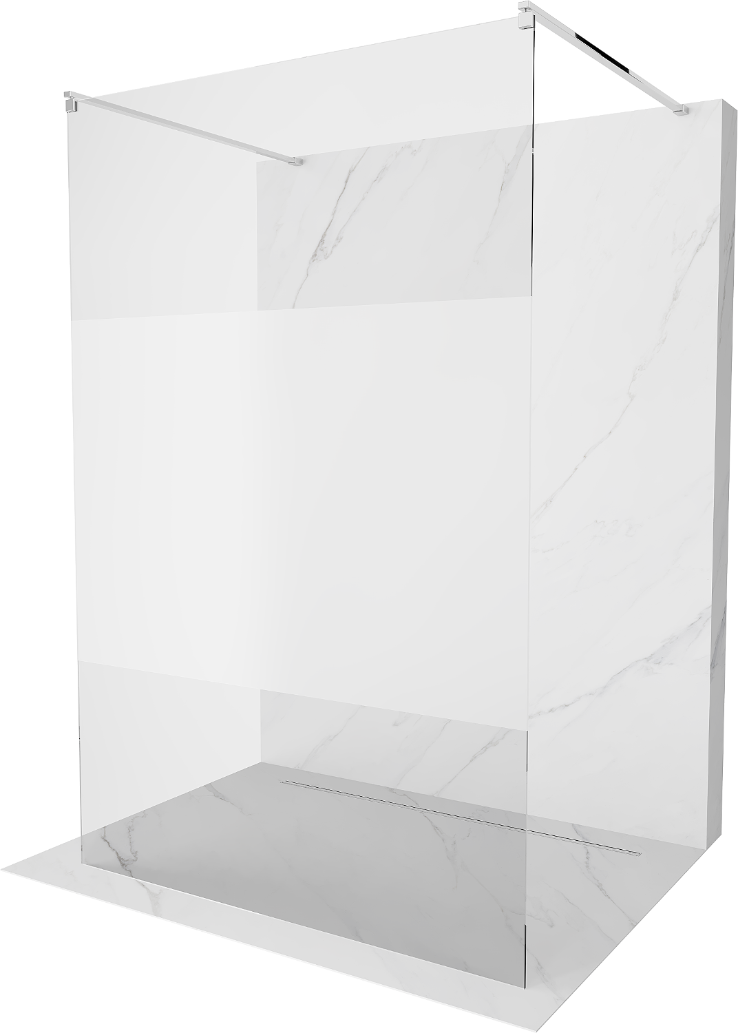 Mexen Kioto ścianka prysznicowa wolnostojąca 120 x 200 cm, transparent/szron 8 mm, chrom - 800-120-002-01-35