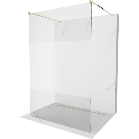Mexen Kioto ścianka prysznicowa wolnostojąca 100 x 200 cm, transparent/szron 8 mm, złota - 800-100-002-50-35