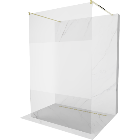 Mexen Kioto ścianka prysznicowa wolnostojąca 120 x 200 cm, transparent/szron 8 mm, złota - 800-120-002-50-35