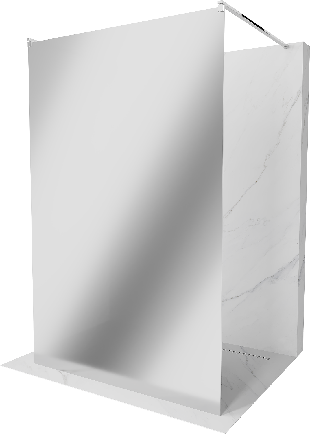 Mexen Kioto ścianka prysznicowa wolnostojąca 100 x 200 cm, lustro, chrom - 800-100-002-01-50