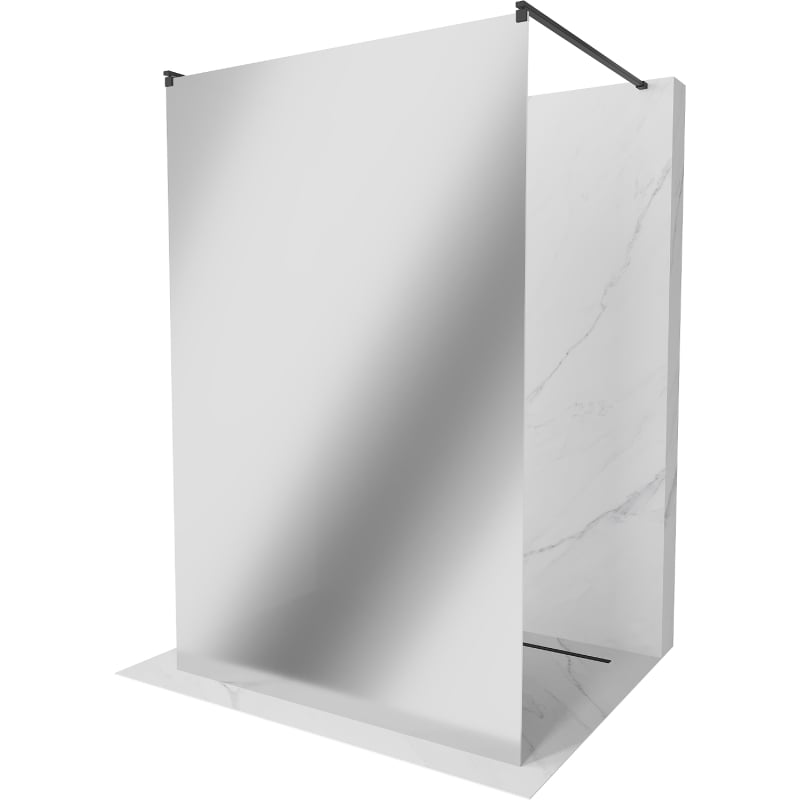 Mexen Kioto ścianka prysznicowa wolnostojąca 100 x 200 cm, lustro 8 mm, czarna - 800-100-002-70-50